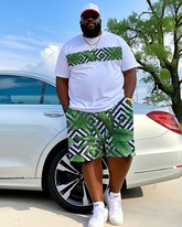 Tropical Art Men's Plus Size T-Shirt & Shorts Suit